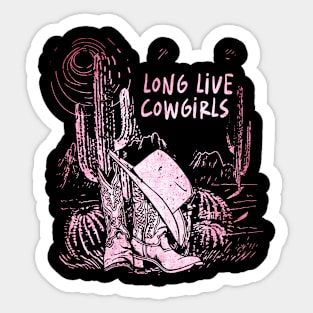 Long Live Cowgirls Cowboys Hat & Boots Outlaw Music Sticker